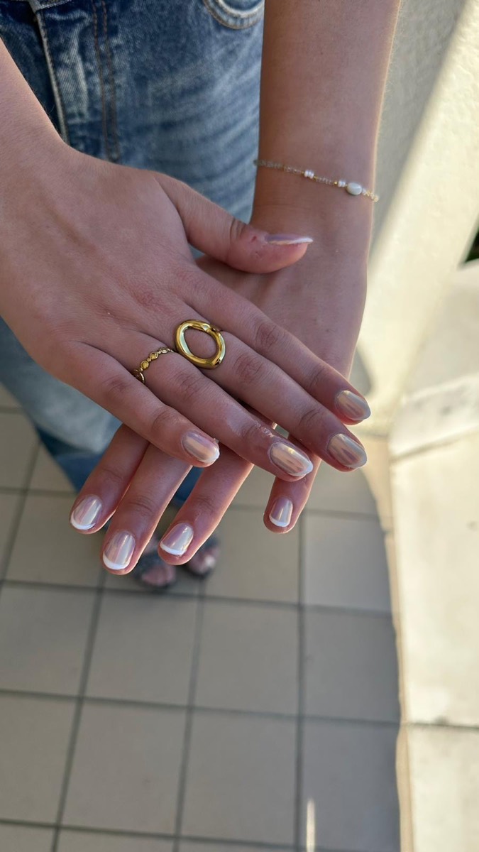 Onglerie Poitiers - Effet Chrome Glazed perle